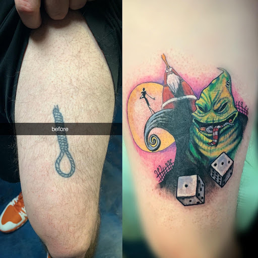 Explore mobster tattoo ideas, creative tattoo ideas in Roanoke, available at Saint Cecilias Art Studio