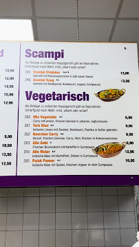 Menu du Taj Mahal à Hamburg