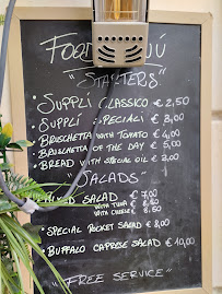 Menu du Pizza Zizza à Rome