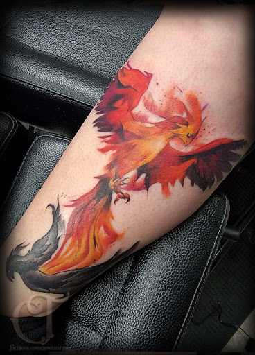 Explore mens angel tattoo ideas, creative tattoo ideas in Houlton, available at Crowes Tattoos