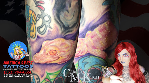 Explore 1 2 sleeve tattoo ideas, creative tattoo ideas in Crystal River, available at Americas Best Tattoos