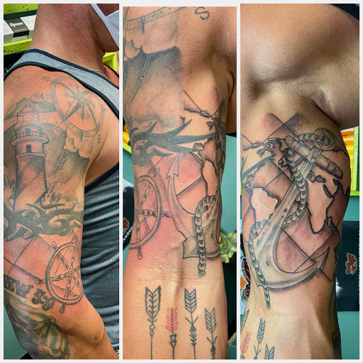 Explore love and war tattoo ideas, creative tattoo ideas in Meridian, available at Creative Pain Tattoo Studio