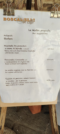 Menu du Boscarelli In Città à Montepulciano