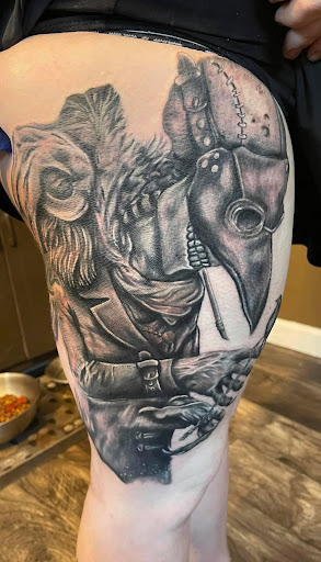 Explore gravestone tattoo ideas, creative tattoo ideas in Mayodan, available at Bleeding Ink Tattoo