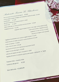 Menu du Ristorante Pizzeria Lo Schiccherino à Boissano