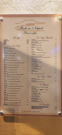 Menu / carte de Made in Napoli - Pizza e sfizi à Gaeta