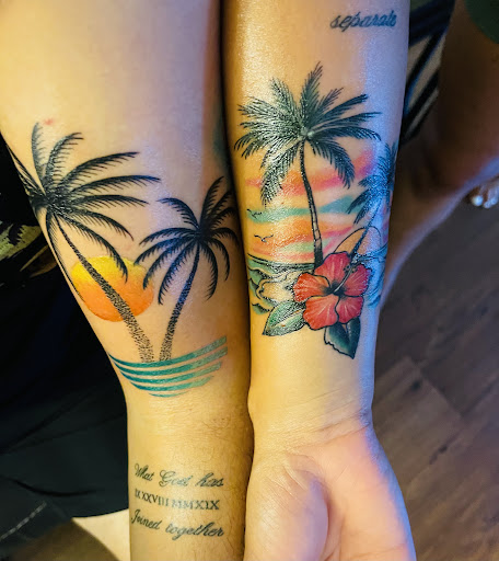 Explore gangster sleeve tattoo ideas, creative tattoo ideas in Honolulu, available at Skin Deep Tattoo and Piercing Waikiki