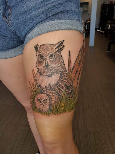Explore picasso tattoo ideas, creative tattoo ideas in Palm Harbor, available at Angry Owl Tattoo and Piercing