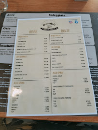 Pizzeria Bambu' à Vergato (la carte)