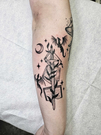 Explore coyote tattoo ideas, creative tattoo ideas in Port Orchard, available at Whimsy & Wraith Tattoo LLC