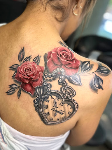 Explore tattoo ideas for back of leg, creative tattoo ideas in Abilene, available at Lino Ink Tattoo Studio