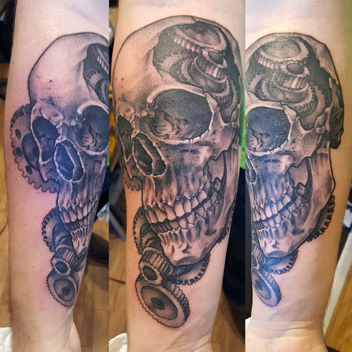 Explore women's leg tattoo ideas, creative tattoo ideas in Stratford, available at True Line Tattoo