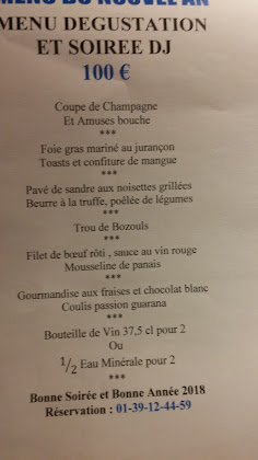 menu du restaurants Cosy à Maisons-Laffitte