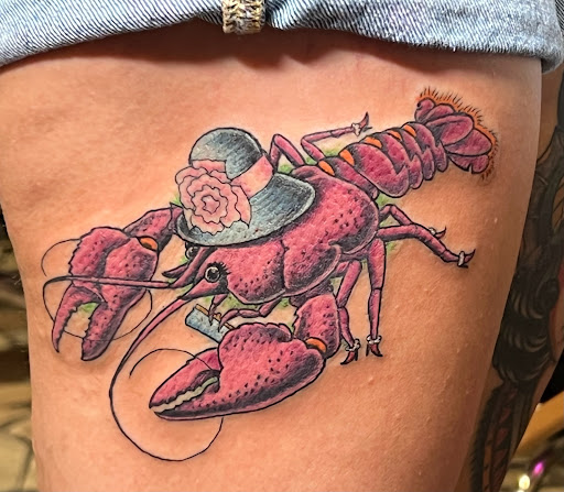 Explore back of shoulder tattoo ideas, creative tattoo ideas in New Orleans, available at Downtown Tattoos and Piercing