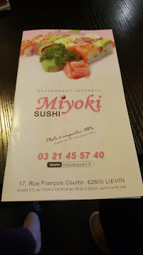 Miyoki Sushi à Liévin menu