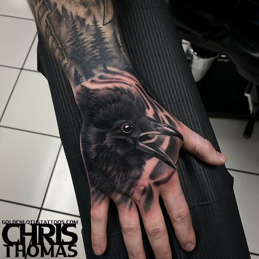 Explore forearm sleeve tattoo ideas for men, creative tattoo ideas in Sherwood, available at Golden Lotus Tattoo Studio