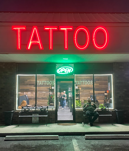 Explore batman sleeve tattoo ideas, creative tattoo ideas in Summerville, available at Blackwater Tattoo Co.