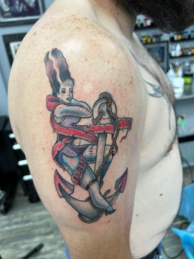 Explore chainsaw man tattoo ideas, creative tattoo ideas in El Paso, available at American Tattoo Society of Ft Bliss