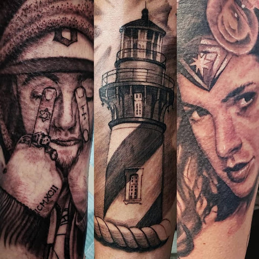 Explore red and black tattoo ideas, creative tattoo ideas in Orange Park, available at Big City Tattoo and Piercing