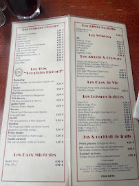 Restaurant Café de l'Empire à Paris (le menu)