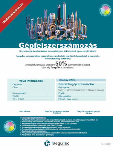 Hozzászólások és értékelések az TaeguTec Hungary Kft - Forgácsoló szerszám és ipari termékek, keményfém porok-ról