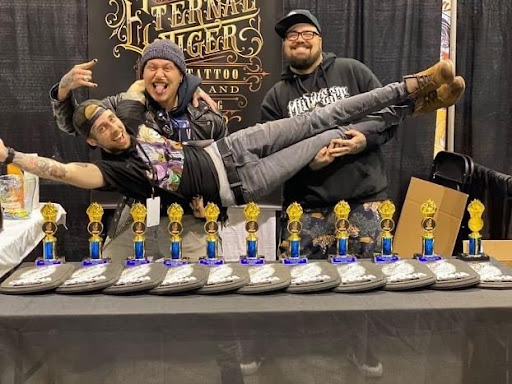 Explore christian half sleeve tattoo ideas, creative tattoo ideas in Lake Villa, available at Eternal Tiger Tattoo