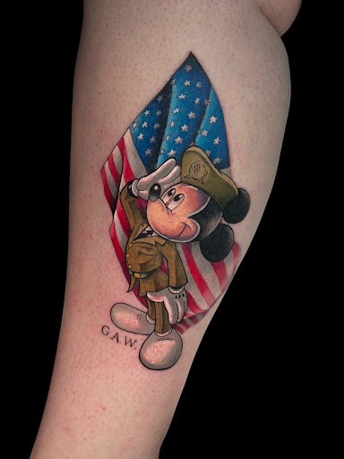 Explore sticker tattoo ideas, creative tattoo ideas in San Antonio, available at Platinum Tattoos & Piercings