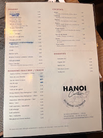 Menu / carte de Hanoi Canteen à Paris