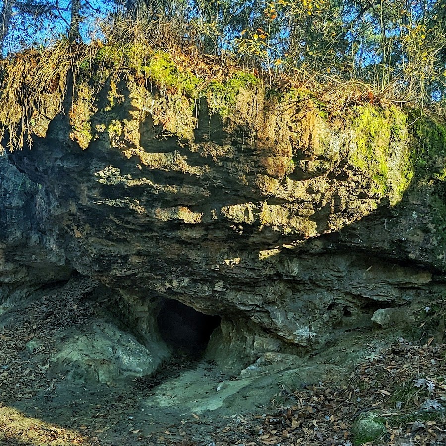 Wolf Rock Cave and historical marker