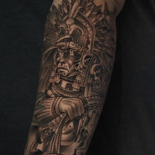 Explore mountain biking tattoo ideas, creative tattoo ideas in Montgomery, available at Flying Eye Tattoo Studio