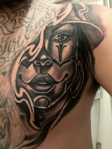 Explore friday the 13th tattoo ideas, creative tattoo ideas in Orange, available at Ink Activitiez Tattoo