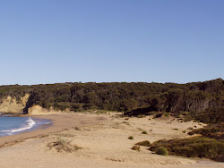 Foto av North Head Beach omgiven av berg