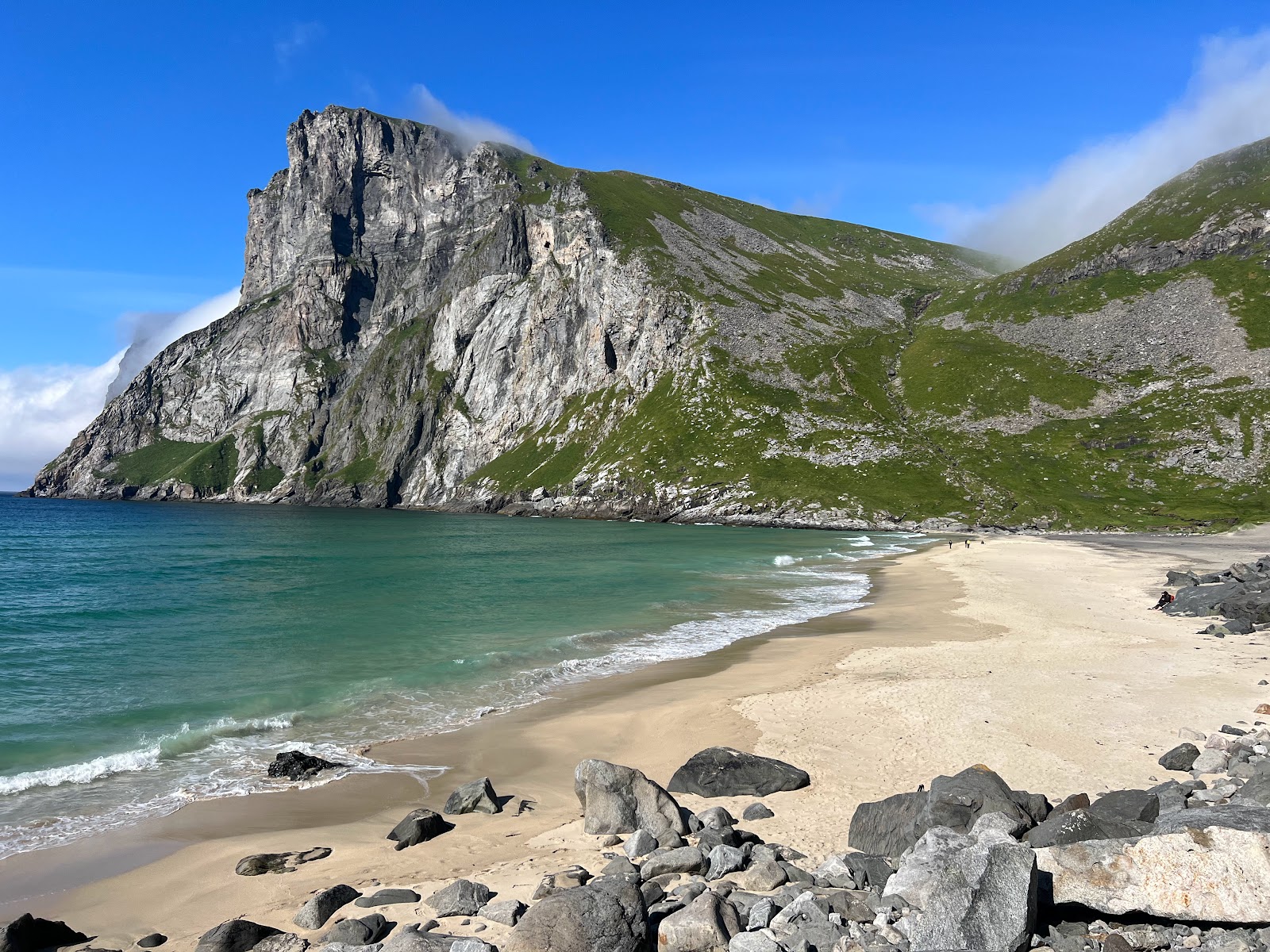 Zdjęcie Plaża Kvalvika z proste i długie