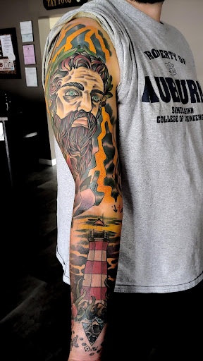 Explore snowmobile tattoo ideas, creative tattoo ideas in Gadsden, available at Sacred Art Tattoo Company