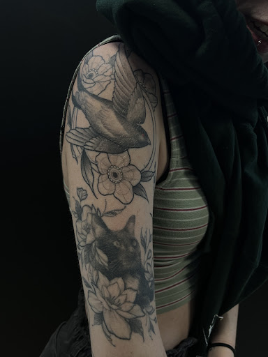 Explore blue jay tattoo ideas, creative tattoo ideas in Peabody, available at Timeless Ink Tattoos