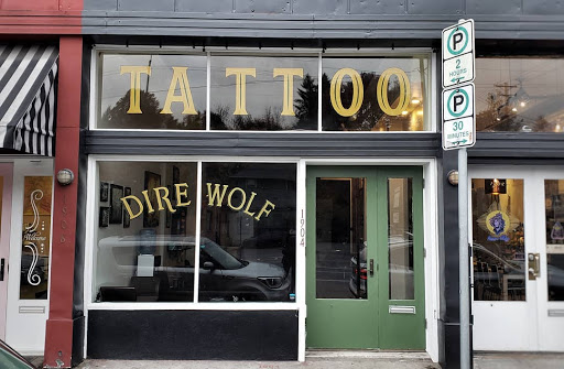 Explore cross stitch tattoo ideas, creative tattoo ideas in Portland, available at Dire Wolf Tattoo Studio