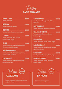 Menu du Pizzeria de Pomerol à Pomerol