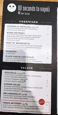 60 Seconds to Napoli à Dortmund menu