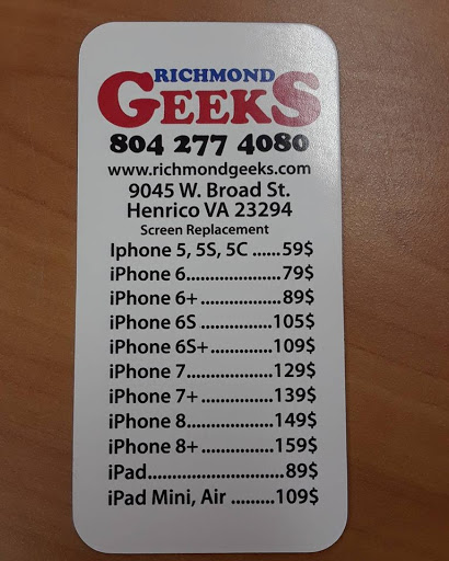 Cell Phone Store «Richmond Geeks», reviews and photos, 9045 W Broad St, Henrico, VA 23294, USA