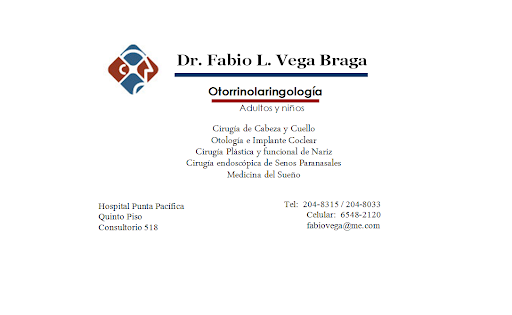 Dr. Fabio Vega Braga - Otorrinolaringólogo Panamá