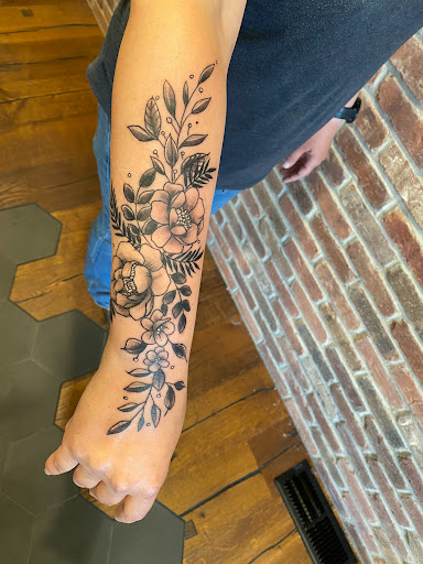 Explore cute witch tattoo ideas, creative tattoo ideas in Sauk City, available at The Madison Tattoo Company