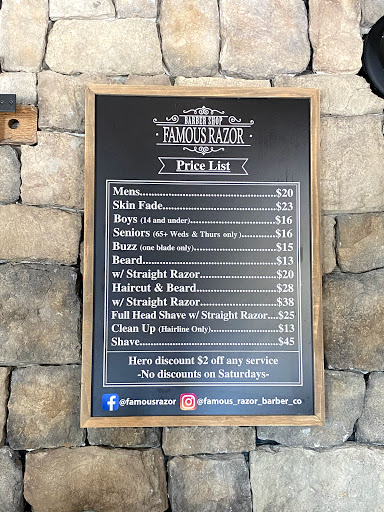 Barber Shop «Famous Razor Barber Shop», reviews and photos, 5 Trading Post Way, Medford Lakes, NJ 08055, USA