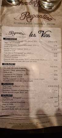 Rugantino à Montlhéry menu