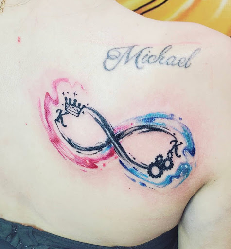 Explore mother and son tattoos ideas, creative tattoo ideas in Kenosha, available at Kenosha Tattoo Company