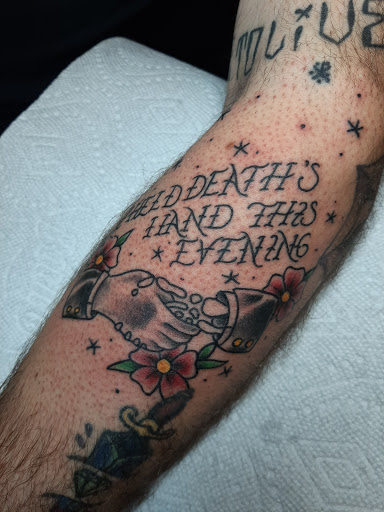 Explore demon slayer tattoo idea, creative tattoo ideas in Lakeview, available at Backwoods Tattoo Studio