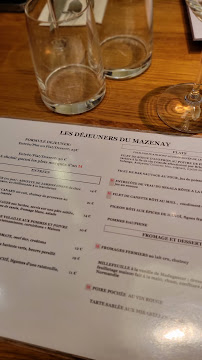 Restaurant français Le MaZenay à Paris - menu / carte