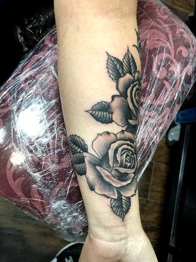 Explore arm filler tattoo ideas, creative tattoo ideas in Jacksonville, available at Idle Hands Tattoo Co.