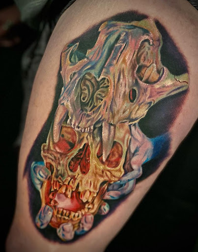 Explore cover up arm tattoo ideas, creative tattoo ideas in Lake Villa, available at Eternal Tiger Tattoo