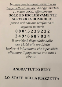 Pizzeria La Piazzetta Di Pinto Giuseppe à Putignano (le menu)