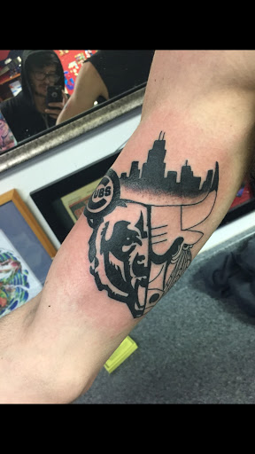 Explore left arm tattoo ideas, creative tattoo ideas in Rockford, available at Euro Tattoo